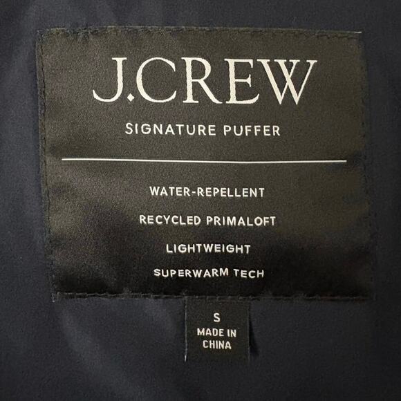 J.Crew Black Quilted Signature Puffer Vest Women’s S PrimaLoft Water Repellent - Picture 11 of 13